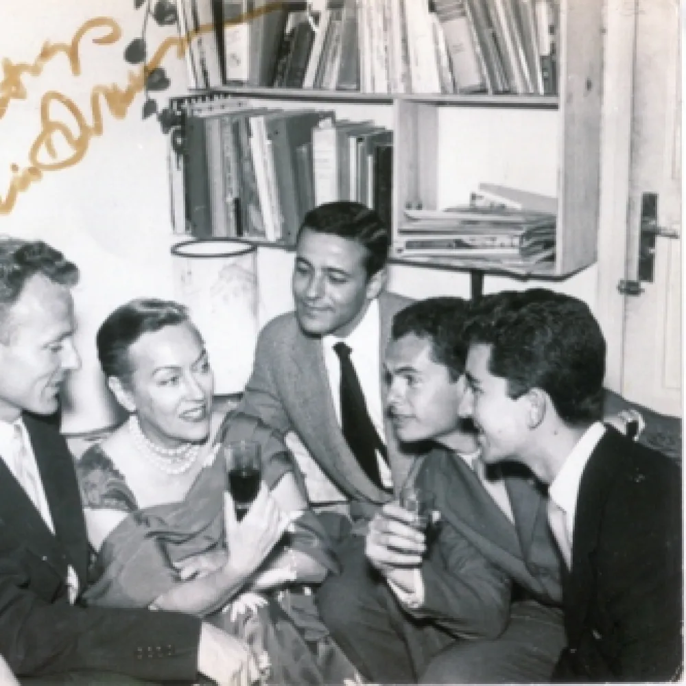Con Gloria Swanson, Antonio Cerro y otros amigos