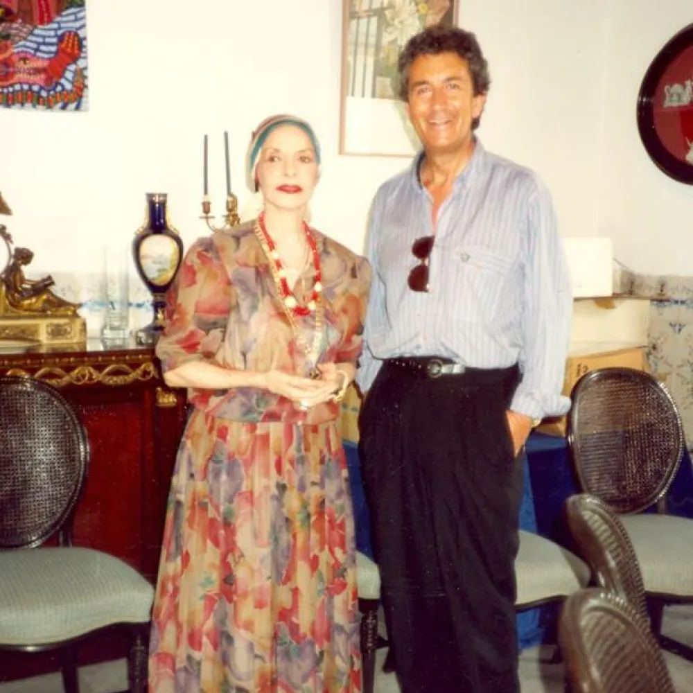 Con la bailarina Alicia Alonso en su casa de La Habana