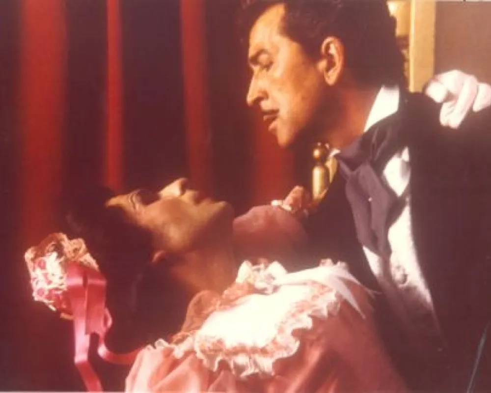 Con Pedro Ruíz en una parodia de Lo que el viento se llevó. 1985