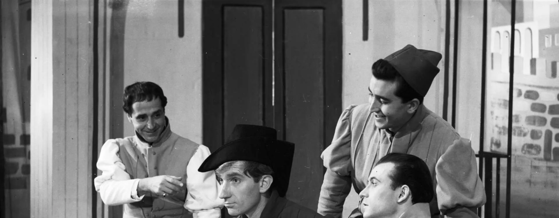 Con Manuel Aleixandre, Fernando Fernán Gómez y Agustín González. Foto Gyenes (CDT)