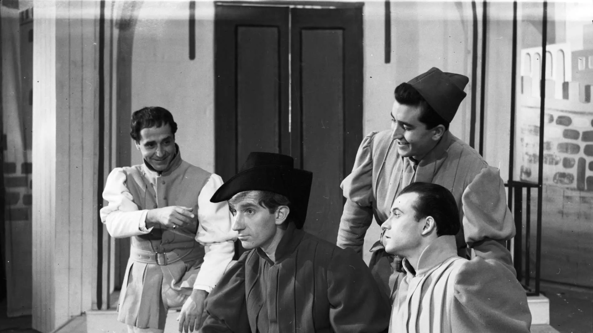 Con Manuel Aleixandre, Fernando Fernán Gómez y Agustín González. Foto Gyenes (CDT)